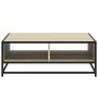Mesa de centro madera ingeniería metal roble Sonoma 80x80x30 cm