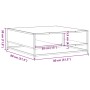 Mesa de centro madera ingeniería metal roble Sonoma 80x80x30 cm