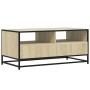 Mesa de centro madera ingeniería metal roble Sonoma 100x50x45cm