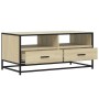 Mesa de centro madera ingeniería metal roble Sonoma 100x50x45cm