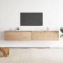 Armario de pared 2 uds madera maciza de pino 100x30x35cm