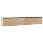 Armario de pared 2 uds madera maciza de pino 100x30x35cm