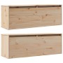 Armario de pared 2 uds madera maciza de pino 100x30x35cm