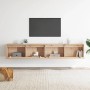 Armario de pared 2 uds madera maciza de pino 100x30x35cm