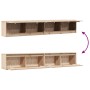 Armario de pared 2 uds madera maciza de pino 100x30x35cm