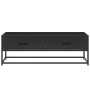 Mesa de centro de madera ingeniería y metal negro 100x50x35 cm