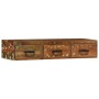 Mueble de TV de pared madera maciza reciclada 100x30x19 cm