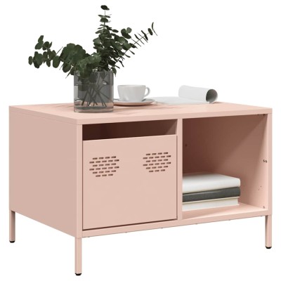 Mesa de centro acero laminado en frío rosa 68,5x50x43,5 cm