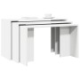 Mesas apilables 3 unidades madera contrachapada blanco