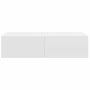 Estante de pared con cajones de madera contrachapada blanco