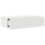 Estante de pared con cajones de madera contrachapada blanco
