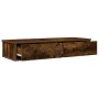 Estante de pared con cajones de madera contrachapada blanco