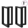 Patas de mesa de comedor en forma de T 2 uds acero negro
