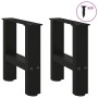 Patas para mesa de centro de acero negro 2 uds 30×40 cm