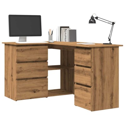 Escritorio de esquina madera contrachapada 145x100x76 cm
