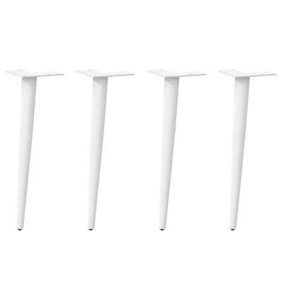 Patas para mesa de centro cónicas 4 uds acero blanco 30-31 cm