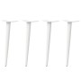 Patas para mesa de centro cónicas 4 uds acero blanco 30-31 cm