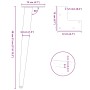 Patas para mesa de centro cónicas 4 uds acero blanco 30-31 cm