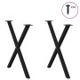 Patas para mesa de comedor en forma de X 2 uds acero negro