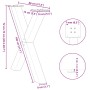 Patas para mesa de comedor en forma de X 2 uds acero negro