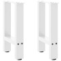 Patas de mesa de centro acero blanco 2 uds 38x(42-43) cm