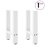 Patas de mesa de centro acero blanco 2 uds 38x(42-43) cm