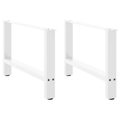 Patas de mesa de centro acero blanco 2 uds 70x(42-43) cm