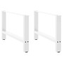 Patas de mesa de centro acero blanco 2 uds 70x(42-43) cm