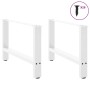 Patas de mesa de centro acero blanco 2 uds 70x(42-43) cm