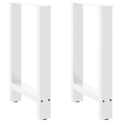 Patas de mesa de centro acero blanco 2 uds 60x(72-73) cm