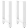 Patas de mesa de centro acero blanco 2 uds 60x(72-73) cm
