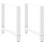 Patas de mesa de centro acero blanco 2 uds 80x(72-73) cm