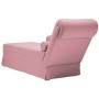Chaise longue respaldo reposabrazos derecho terciopelo rosa