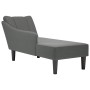 Chaise longue con reposabrazos derecho tela gris oscuro