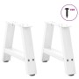 Patas de mesa de centro forma A 2uds acero blanco 40x(30-31) cm