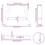 Patas de mesa de centro forma A 2uds acero blanco 40x(30-31) cm