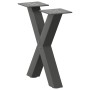 Patas de mesa centro forma X 2uds acero antracita 30x(30-31) cm