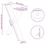 Patas para mesa de centro en forma de X 2 uds antracita acero