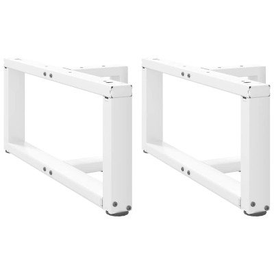 Patas de mesa de centro en forma de T 2 uds acero blanco