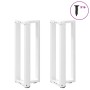 Patas de mesa consola en forma de T 2 unidades acero blanco