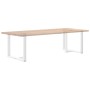 Patas de mesa de comedor en forma de T 2 uds acero blanco