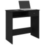 Escritorio de madera contrachapada negro 80x40x75 cm
