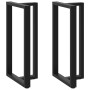 Patas de mesa bar forma T 2 uds acero negro 60x35x(111-112) cm