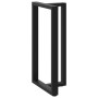 Patas de mesa bar forma T 2 uds acero negro 60x35x(111-112) cm