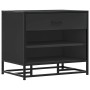 Banco zapatero madera de ingeniería y metal negro 60x40x53,5 cm