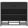 Banco zapatero madera de ingeniería y metal negro 60x40x53,5 cm