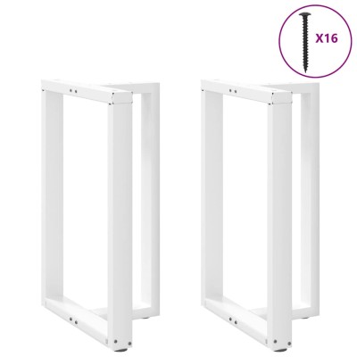 Patas de mesa de bar forma T 2 uds acero blanco 60x35x(91-92)cm