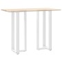 Patas de mesa bar forma T 2 uds acero blanco 40x35x(111-112) cm