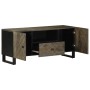 Mueble de TV madera maciza de mango negro 105x33x46 cm
