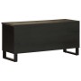 Mueble de TV madera maciza de mango negro 100x33x46 cm
